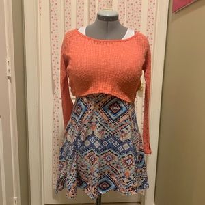 Sweater crop top and dress